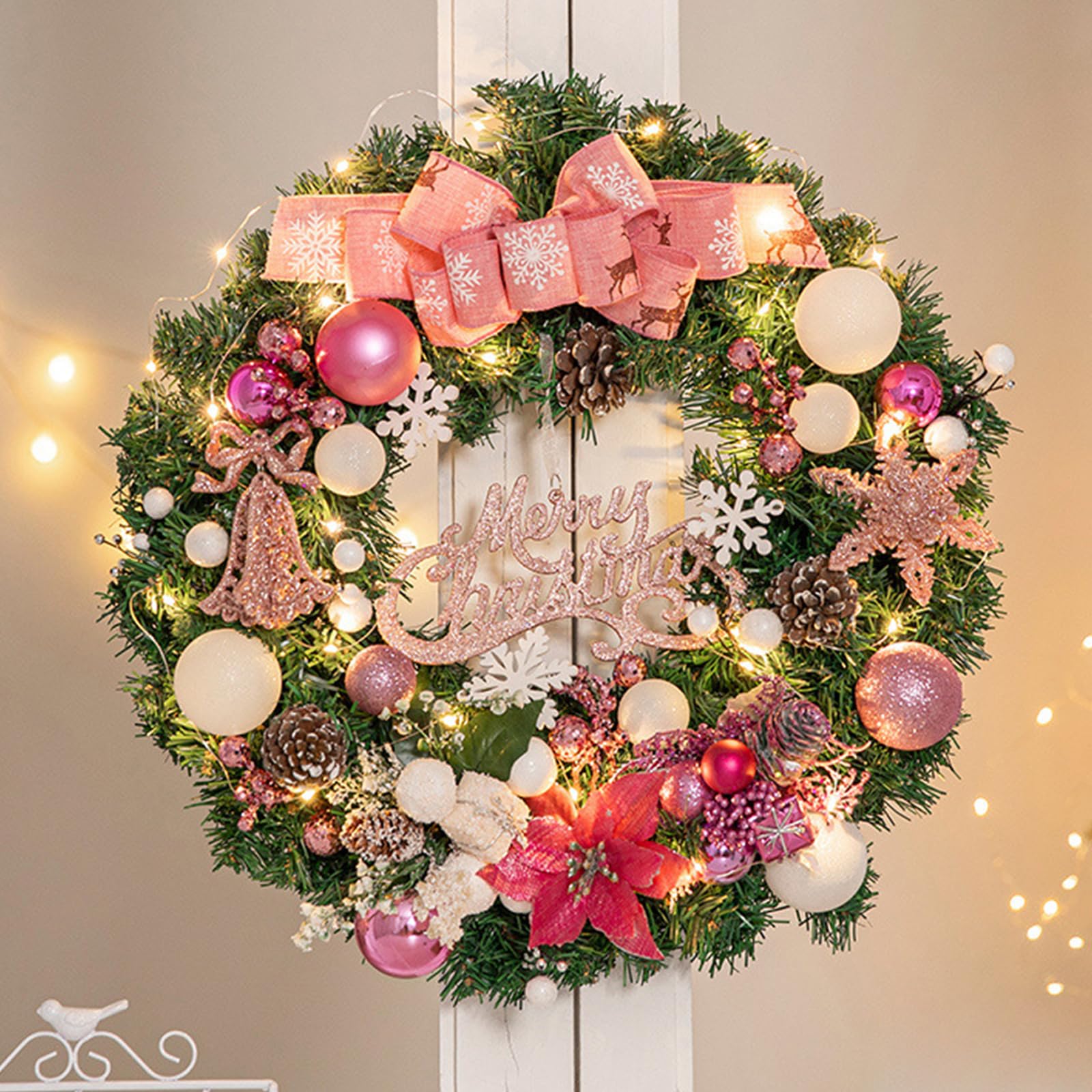 特大　豪華　クリスマスリース 玄関リース 50㎝ 楽天市場】クリスマスリース 玄関 外 飾り 90cm 60cm 大きい